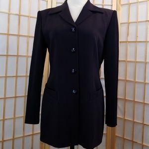 Escada Margarerha Ley 1980s Black Wool Blazer